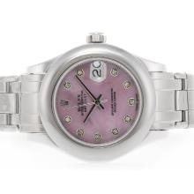 Rolex Masterpiece Movimento Svizzero Eta 2836 Diamante Marcatura Con I Pink MOP Dial