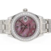 Rolex Masterpiece Movimento Svizzero Eta 2836 Diamante Marcatura E Lunetta Con I Pink MOP Dial