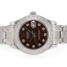 Rolex Masterpiece Movimento Svizzero Eta 2836 Diamante Marcatura E Lunetta Con Brown Dial