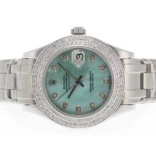 Rolex Masterpiece Movimento Svizzero Eta 2836 Diamante Marcatura E Lunetta Con MOP Dial Verde