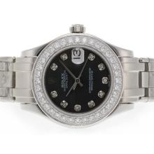 Rolex Masterpiece Movimento Svizzero Eta 2836 Diamante Marcatura E Lunetta Con Black MOP Dial