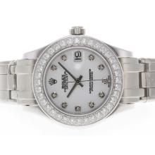 Rolex Masterpiece Movimento Svizzero Eta 2836 Diamante Marcatura E Lunetta Con Quadrante Bianco