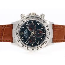 Rolex Daytona Cronografo Asia Valjoux 7750 Movimento Con Blue Dial-Cinturino In Pelle
