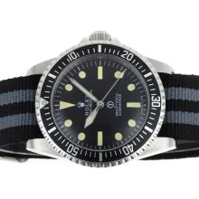 Rolex Submariner T Movimento Svizzero Eta 2836 Con Balck Dial-Nylon Strap