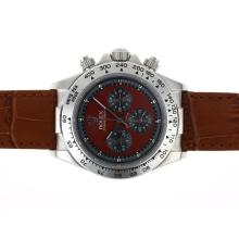 Rolex Daytona Di Lavoro Cronografo Con Red Dial-Cinturino In Pelle