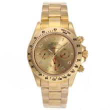 Rolex Daytona Automatico Gold Completa Con Golden Number Dial-Marking