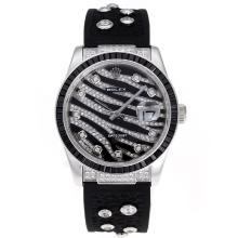 Rolex Datejust Movimento Svizzero Eta 2836 Con Nero Rubino Lunetta-Royal Black Design Diamante Dial Crested